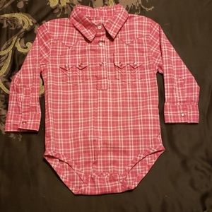 Wranglers baby girl button onesie